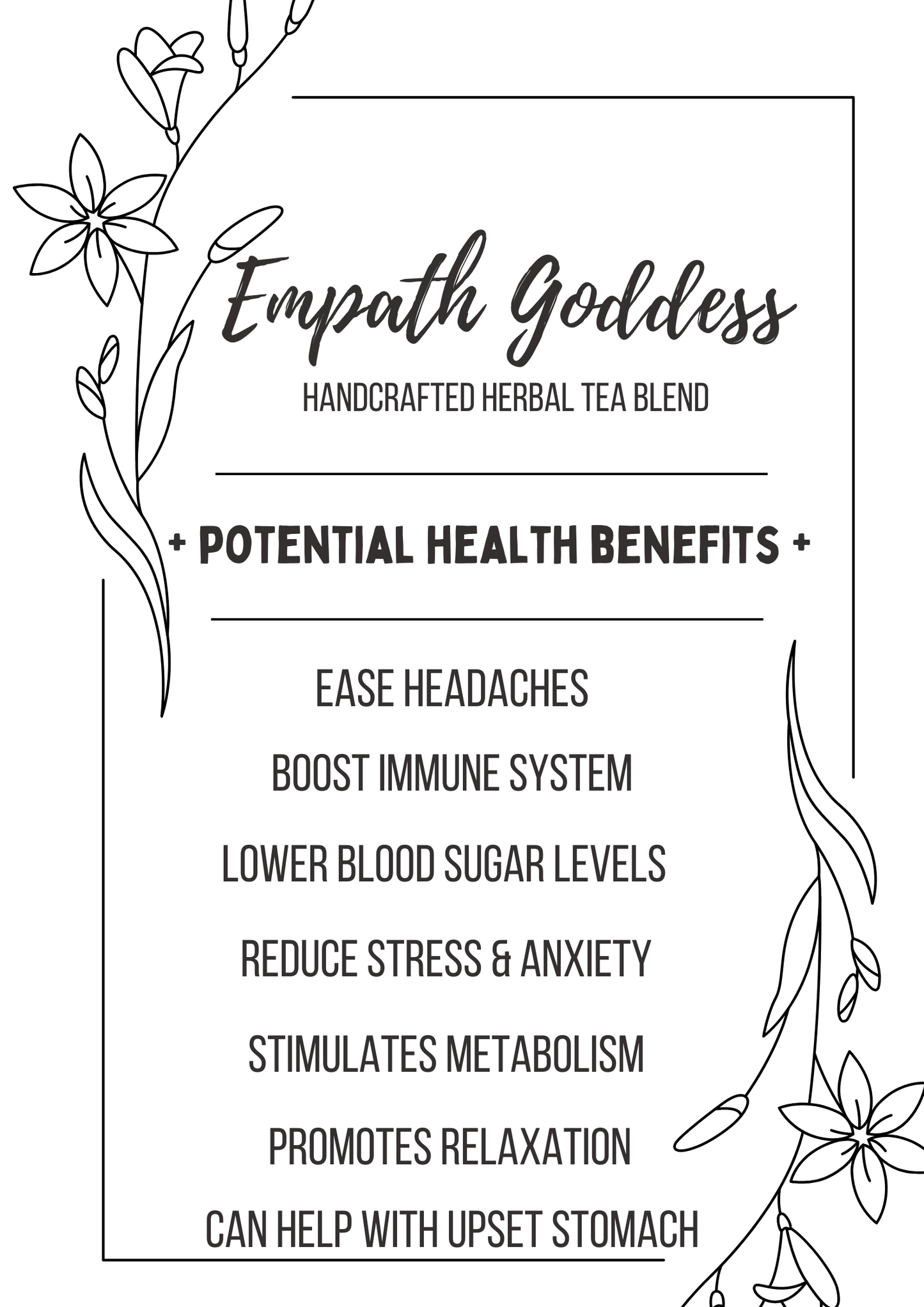 EMPATH GODDESS Handcrafted Herbal Tea Blend: Plastic Jars