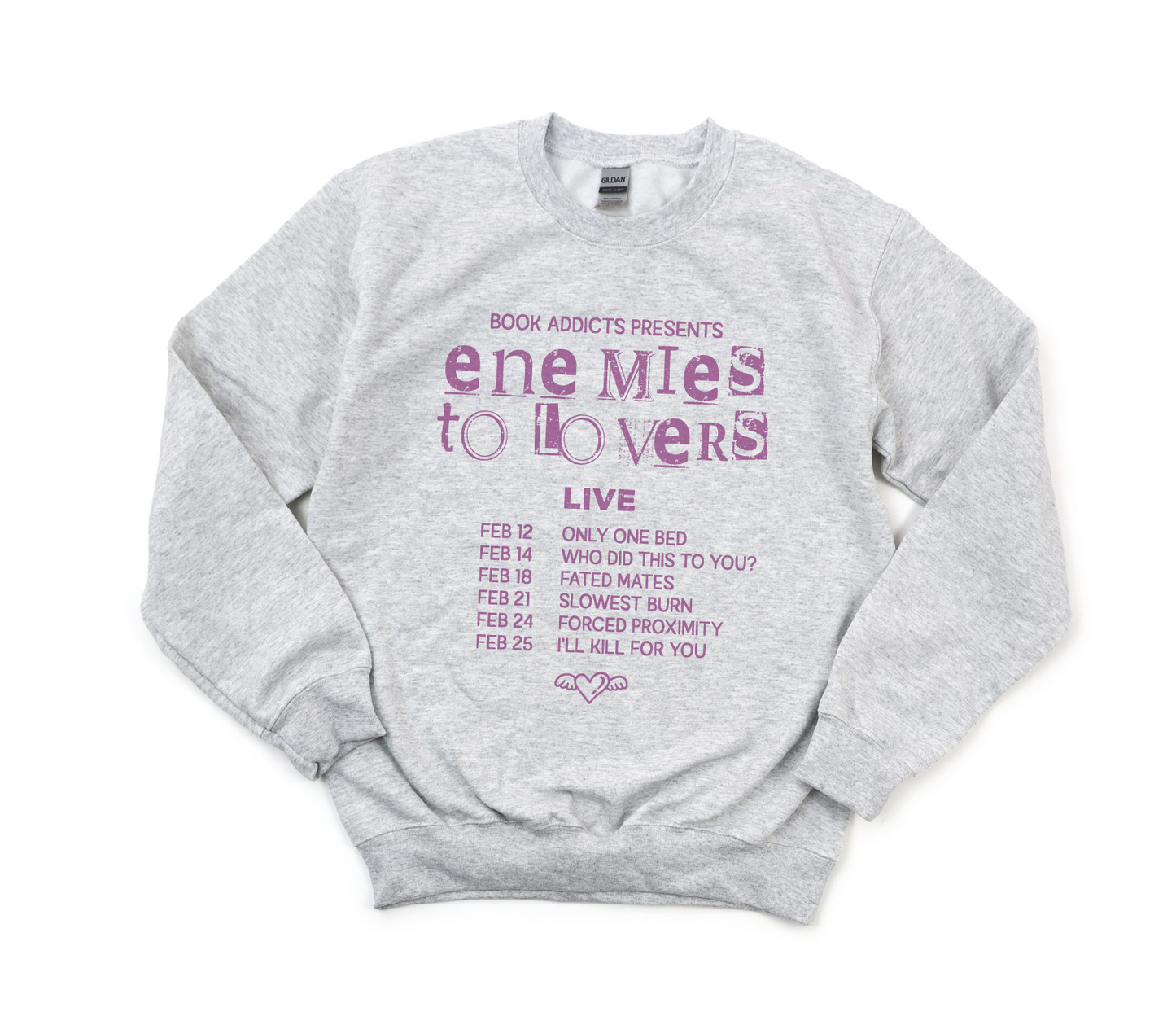 This Double Print Enemies To Lovers and Morally Grey Book Club Gildan Sweatshirt