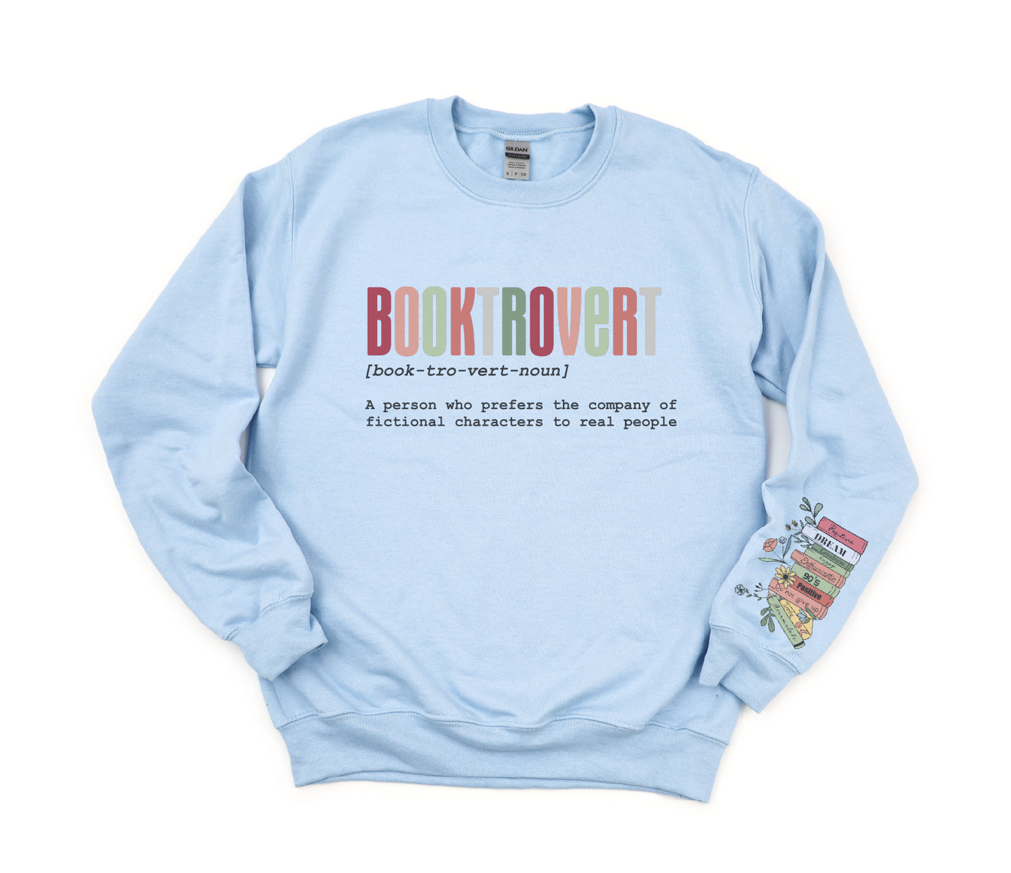 Bright Booktrovert with Sleeve Print Sweatshirt