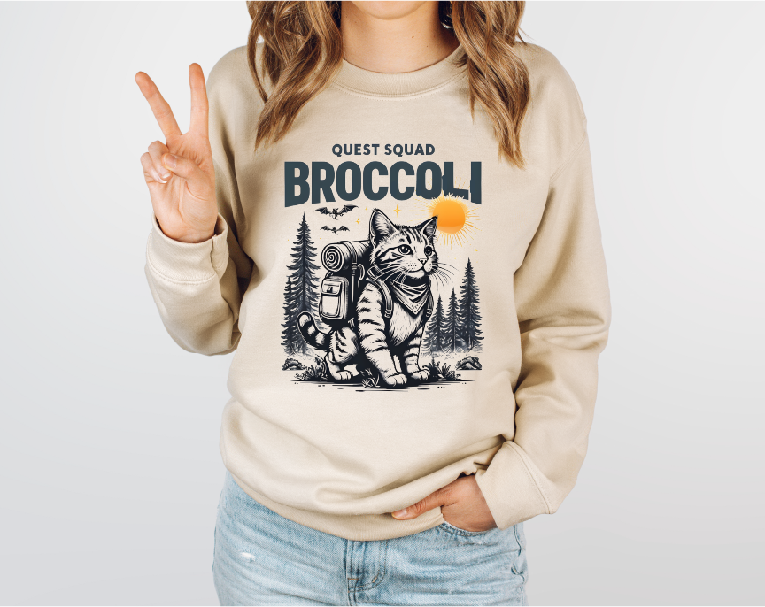 Quest Squad Broccoli Crewneck Sweatshirts